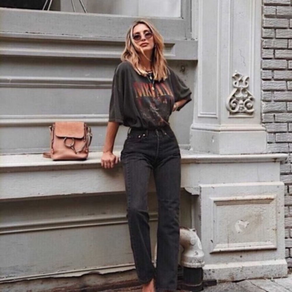 Nirvana vintage style black Oversized graphic tee - Picture 5 of 7